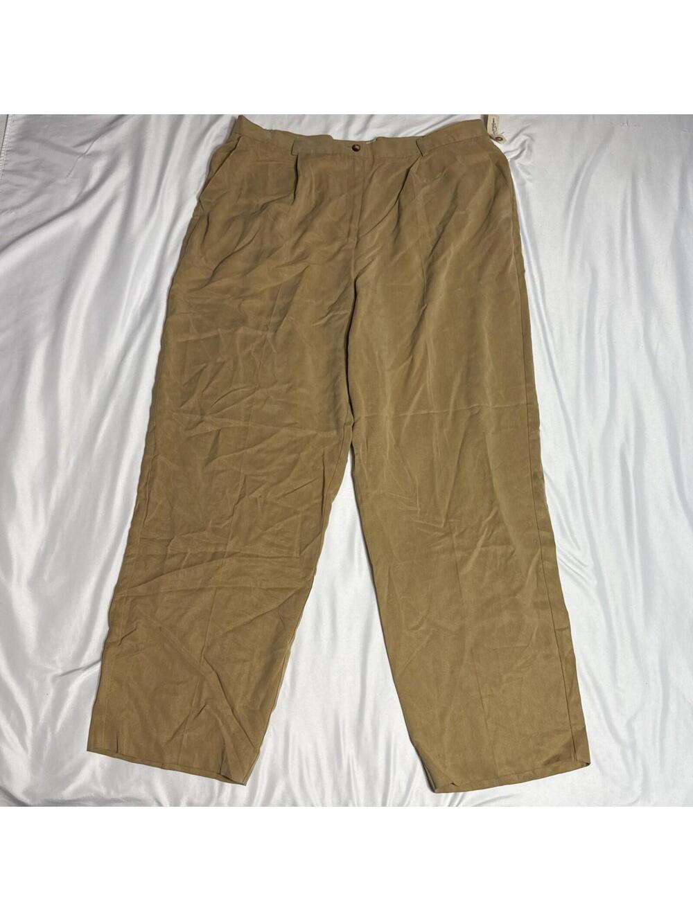 Vintage Orvis Women’s Size 20 Khaki 100% Tencel Made In USA Tan Baggy Loose New